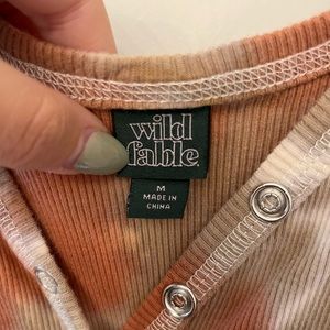 Orange and tan tie dye button down tank top. Never worn. From Target.